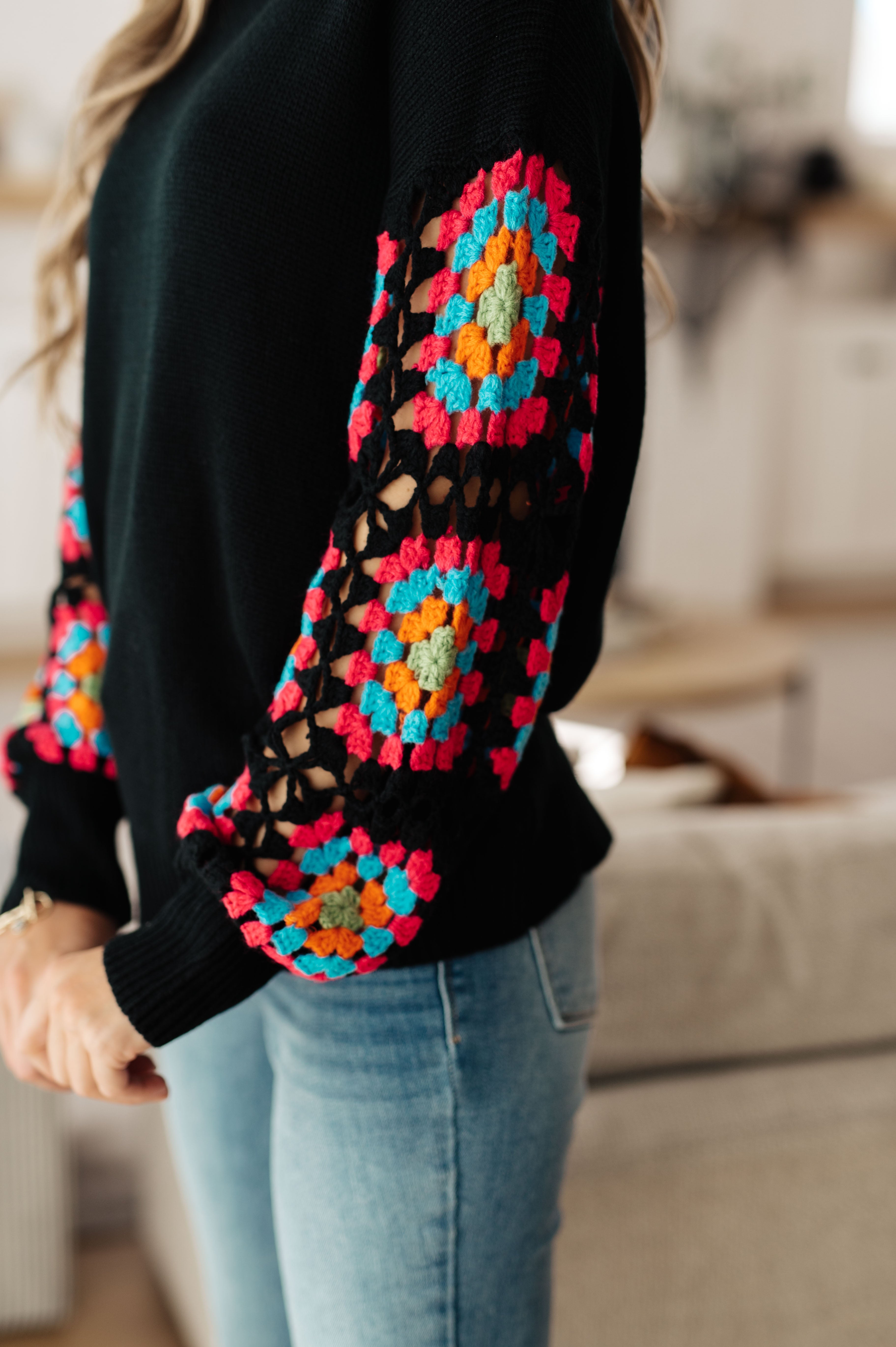 Granny Knows Best Crochet Accent Sweater